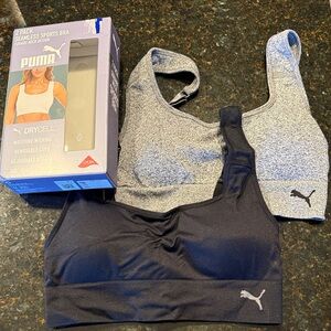 Puma Seamless Sports Bras - 2 Pack - Black and Gray